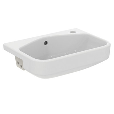 Ideal Standard I.life S Gloss White Rectangular Semi-Recessed Basin (W)50Cm