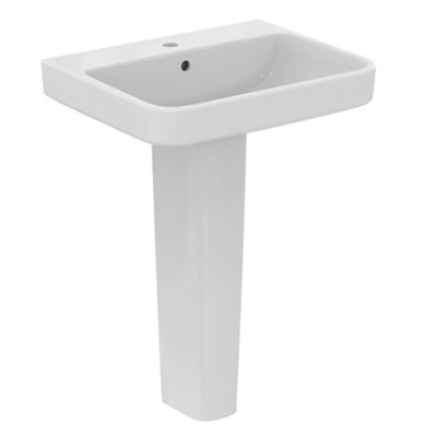 Ideal Standard I.life B Gloss White Rectangular Floor-Mounted Full Pedestal Basin (H)84.5Cm (W)60Cm