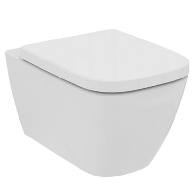 Ideal Standard I.life B White Rimless Wall Hung Toilet Pan With Soft Close Seat