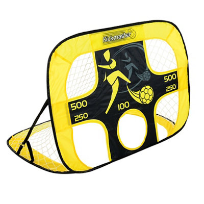 Kickmaster Quick Up Goal and Target Shot - Size: 3 x 2ft - Yellow - Wilko