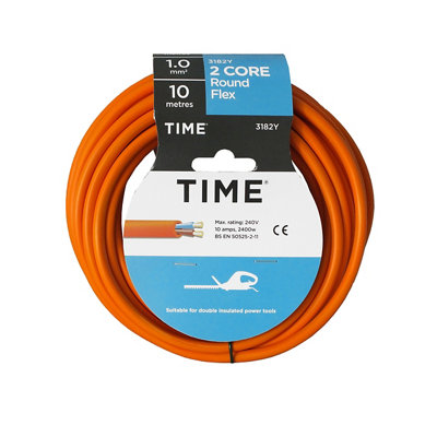 Time Orange 2-Core Flexible Cable 0.75Mm² X 10M