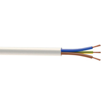Time White 3-Core Flexible Cable 1.5Mm² X 10M