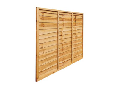 Grange Fencing Superior Traditional Lap Pressure Treated 5Ft Golden Brown Wooden Fence Panel (W)1.83M (H)1.5M
