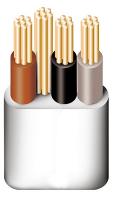 Prysmian Grey 3-Core & Earth Cable 1Mm² X 10M