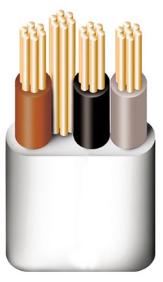 Prysmian Grey 3-Core & Earth Cable 1Mm² X 25M