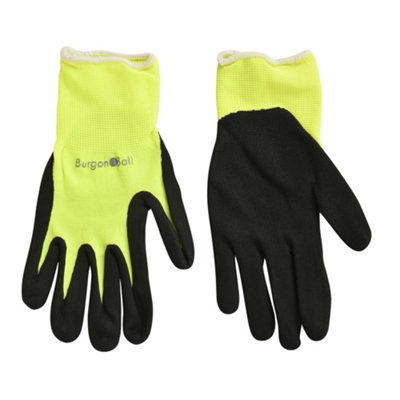 Burgon & Ball Flora Brite Nylon Yellow Gardening Gloves Medium, Pair