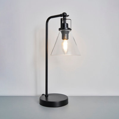 Inlight Dafyd Round Matt Black Table Lamp