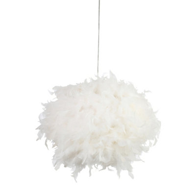 Inlight Melito White Feather Ball Cylinder Light Shade (D)40Cm