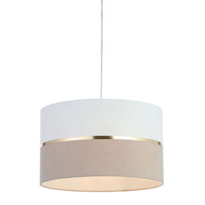 Inlight Isonoe Ivory & Mocha Drum Light Shade (D)40Cm