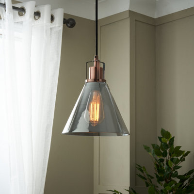 Inlight Dafyd Cone Gloss Antique Copper Effect Led Pendant Ceiling Light, (Dia)205Mm