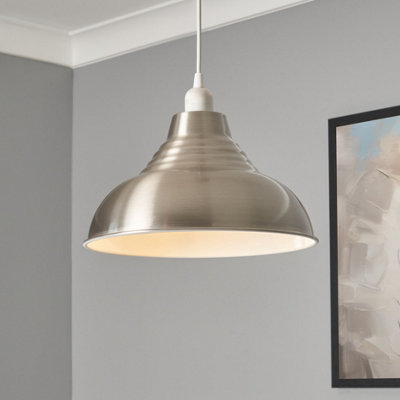 Inlight Lucia Satin Nickel Effect Pendant Light Shade (D)30Cm
