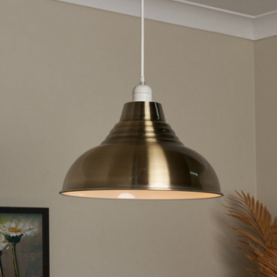 Inlight Lucia Antique Brass Effect Pendant Light Shade (D)30Cm