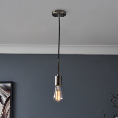 Inlight Mirim Pewter Effect E27 Cable Light Set (L)880Mm
