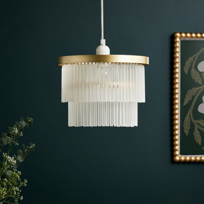 Inlight Kuip Brushed Brass Effect Round Lamp Shade (D)25Cm