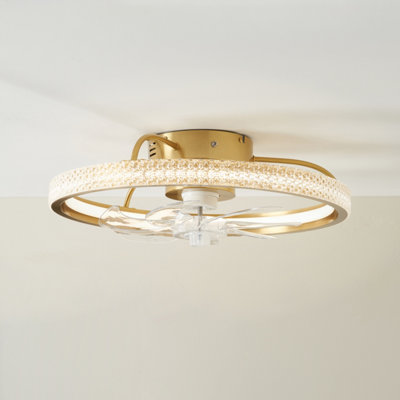 Inlight Modern Brass Effect Led Ceiling Fan Light
