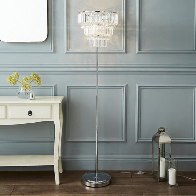 The Lighting Edit Schorr Crystal Chrome Effect Led Floor Lamp