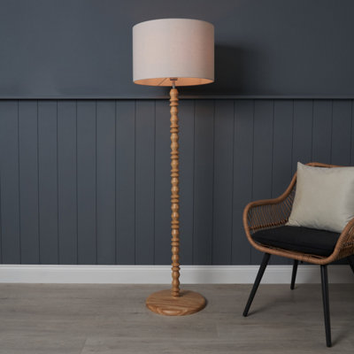 Inlight Patos Matt Natural Wood Effect Led Floor Lamp