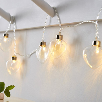 Inlight Heart Battery-Powered Warm White 10 Led Indoor Clear String Lights
