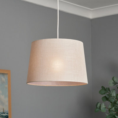 Inlight Petra Natural Woven Effect Slubby Cylinder Light Shade (D)30Cm