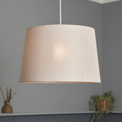 Inlight Petra Natural Woven Effect Slubby Cylinder Light Shade (D)40Cm