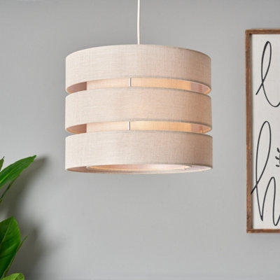 Inlight Petra Natural Woven Effect Slubby Cylinder Light Shade (D)33Cm