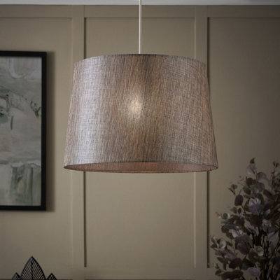 Inlight Ponte Blue Metallic Effect Contemporary Cylinder Light Shade (D)40Cm