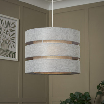 Inlight Ponte Blue Metallic Effect Contemporary Trio Cylinder Light Shade (D)28Cm