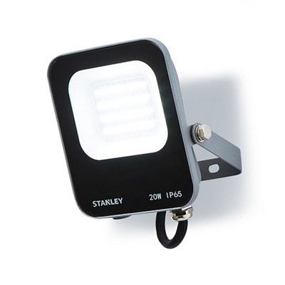 Stanley Ik10 Black Mains-Powered Cool Daylight Led Without Sensor Slimline Floodlight 2200Lm