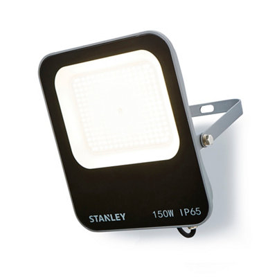 Stanley Ik10 Black Mains-Powered Cool Daylight Led Without Sensor Slimline Floodlight 16500Lm
