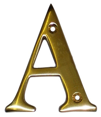 The House Nameplate Company Polished Brass House Letter A, (H)100Mm (W)65Mm