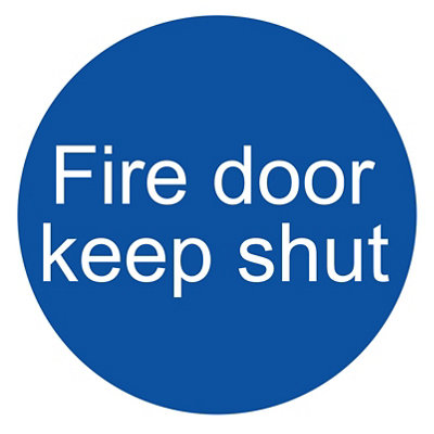 The House Nameplate Company Fire Door Keep Shut Pvc Safety Sign, (H)100Mm (W)100Mm