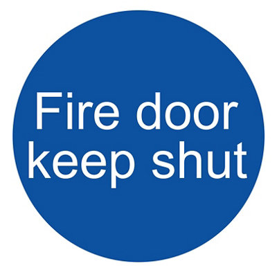 The House Nameplate Company Fire Door Keep Shut Pvc Safety Sign, (H)100Mm (W)100Mm