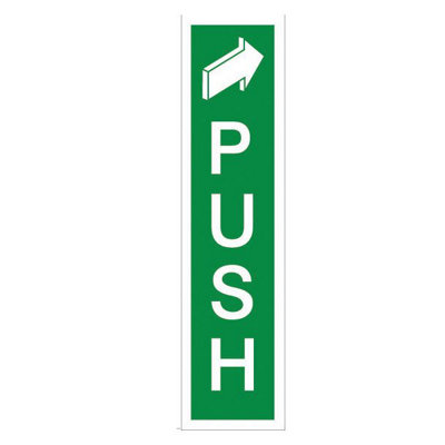 The House Nameplate Company Push Pvc Safety Sign, (H)200Mm (W)50Mm