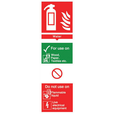 The House Nameplate Company Fire Hydrant Water Pvc Safety Sign, (H)280Mm (W)85Mm