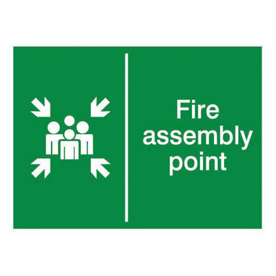 The House Nameplate Company Fire Assembly Point Pvc Safety Sign, (H)150Mm (W)200Mm