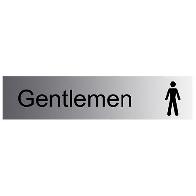 The House Nameplate Company Gentlemen Self-Adhesive Labels, (H)50Mm (W)225Mm