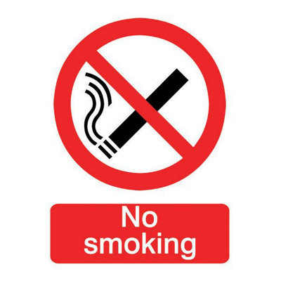 The House Nameplate Company No Smoking Self-Adhesive Labels, (H)200Mm (W)150Mm