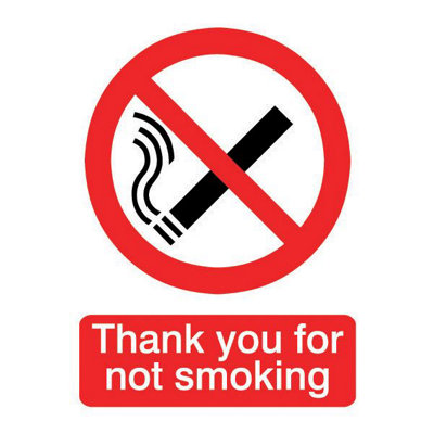 The House Nameplate Company Thank You For Not Smoking Self-Adhesive Labels, (H)200Mm (W)150Mm