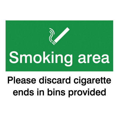 The House Nameplate Company Smoking Area Self-Adhesive Labels, (H)200Mm (W)150Mm