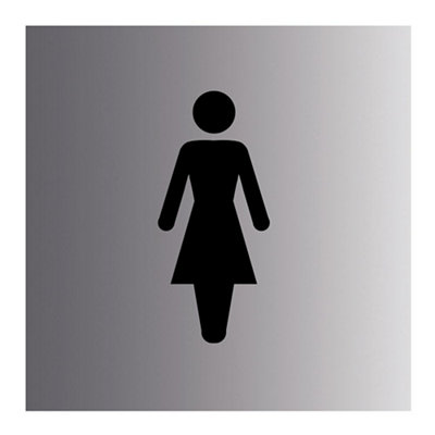 The House Nameplate Company Ladies Silver Effect Self-Adhesive Labels, (H)100Mm (W)100Mm