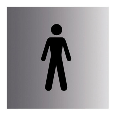 The House Nameplate Company Gents Silver Effect Self-Adhesive Labels, (H)100Mm (W)100Mm