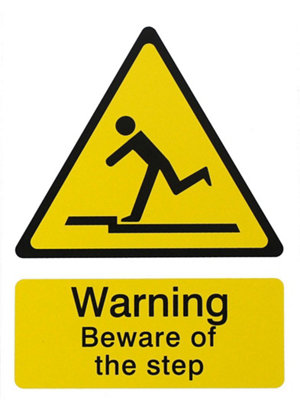 The House Nameplate Company Danger Beware Of Step Self-Adhesive Labels, (H)200Mm (W)150Mm