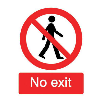 The House Nameplate Company No Exit Self-Adhesive Labels, (H)200Mm (W)150Mm