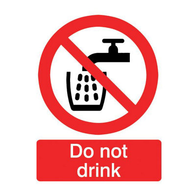 The House Nameplate Company Do Not Drink Self-Adhesive Labels, (H)100Mm (W)100Mm