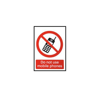 The House Nameplate Company Do Not Use Mobile Phones Self-Adhesive Labels, (H)200Mm (W)150Mm