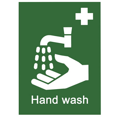 The House Nameplate Company Wash Hands Self-Adhesive Labels, (H)200Mm (W)150Mm