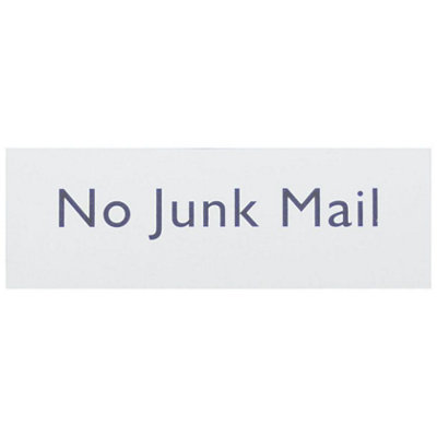 The House Nameplate Company No Junk Mail Self-Adhesive Labels, (H)50Mm (W)150Mm
