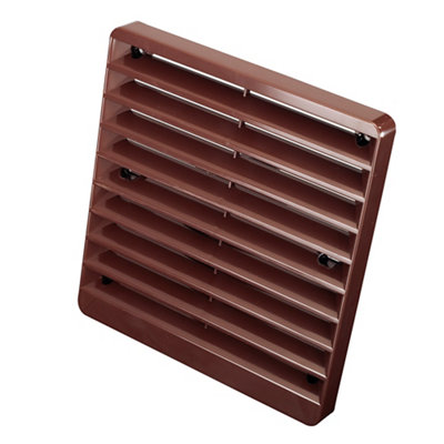 Manrose Brown Square Gas Appliances Fixed Louvre Vent V1190b, (H)150Mm (W)150Mm