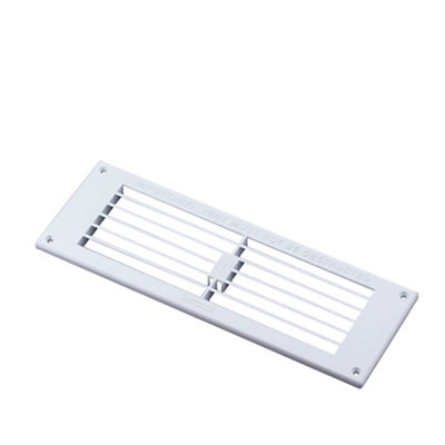 Manrose White Rectangular Gas Appliances Fixed Louvre Vent V1830, (H)76Mm (W)229Mm