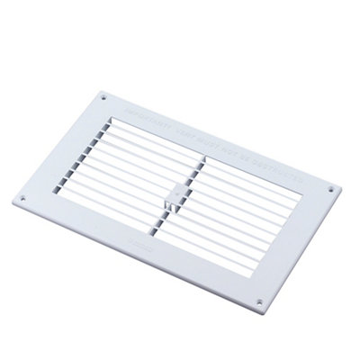 Manrose White Rectangular Gas Appliances Fixed Louvre Vent V1840, (H)152Mm (W)229Mm